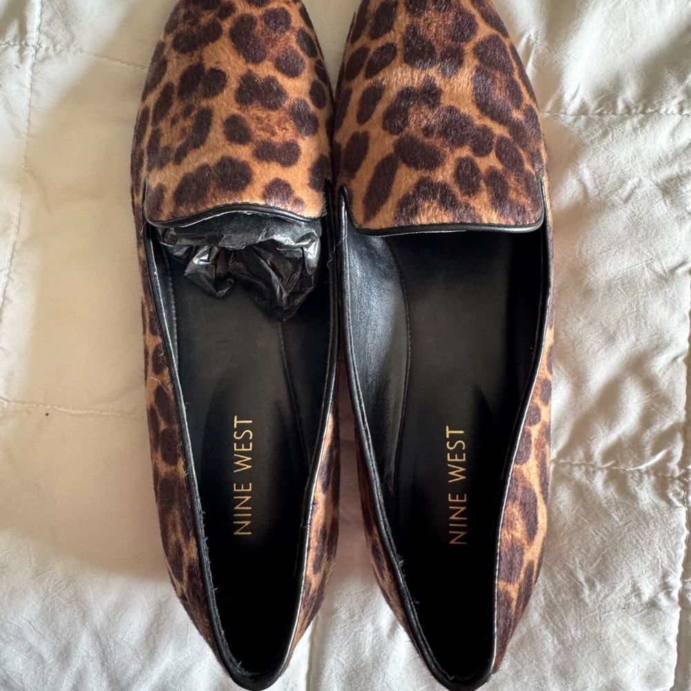 Nine West Brown Leopard Print Flats